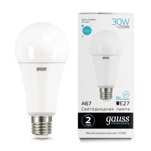 Лампа Gauss LED Elementary A67 30W E27 4100K Улыбка Света